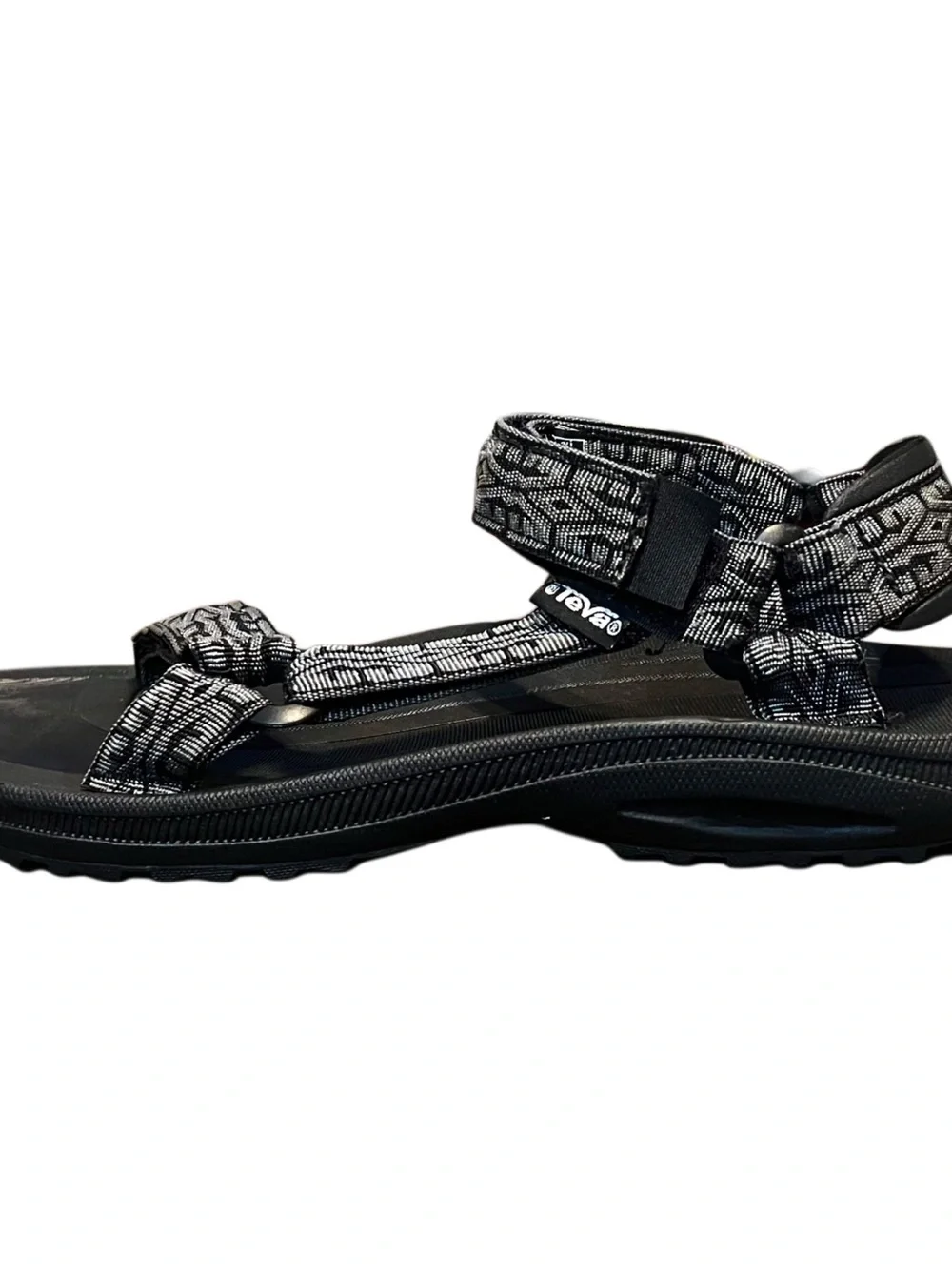 Teva Mens F14005C Black/White Patterned Trail Sandal Sz 12